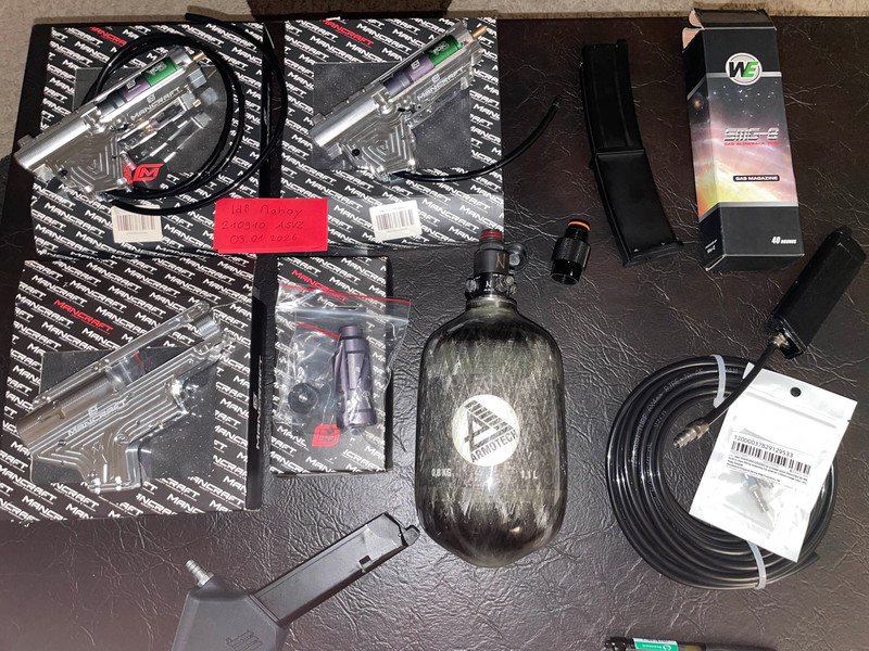 Bild 1 für HPA Bulk sale - Mancraft PDIK V3 HPA Engines , Armotech Carbon 1,1L tank + Ninja Reg, Glock / AAP Hpa adapter and more...!