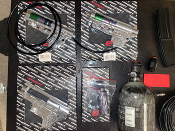 Afbeelding 4 van HPA Bulk sale - Mancraft PDIK V3 HPA Engines , Armotech Carbon 1,1L tank + Ninja Reg, Glock / AAP Hpa adapter and more...!