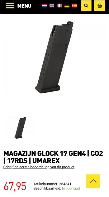 Afbeelding 4 van Umarex 1.3J co2 glock magazijn