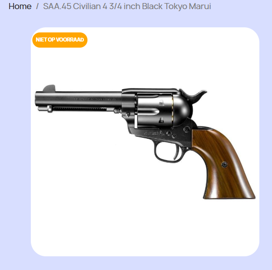 Bild 1 für SAA.45 Civilian 4 3/4 inch Black Tokyo Marui