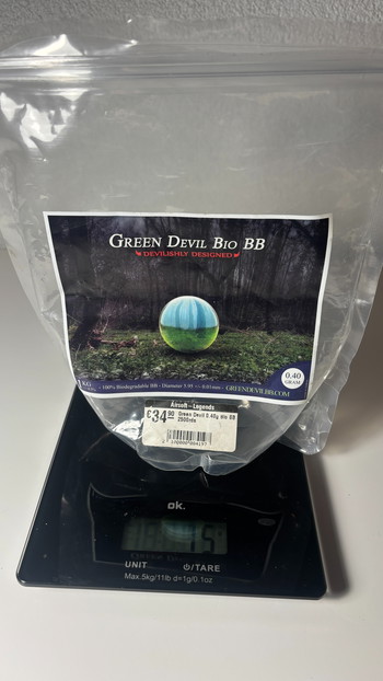 Afbeelding 2 van 2x 1000st Nimrod 0.40gr Bio (nieuw),  1x 1000st hotshot 0.40 bio, 1x green devil bio 0.40 (737gr 1840 stuks)