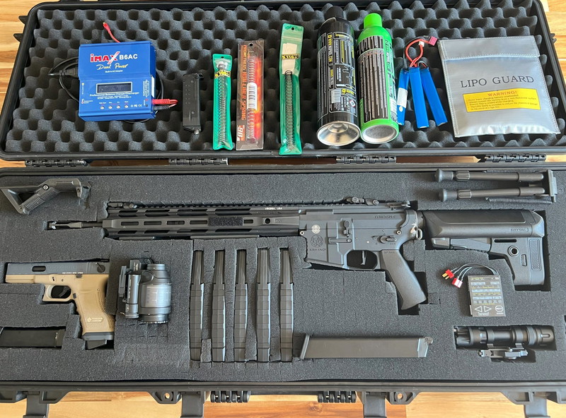 Bild 1 für High-end Airsoft Set: Krytac Trident Mk2 SPR-M + Poseidon Glock 18C (Extreme Limited Edition) + vele extra's