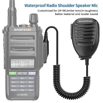 Image 2 for Baofeng PTT microfoon speaker waterdicht - UV9R - Luidsprekermicrofoon - Nieuw