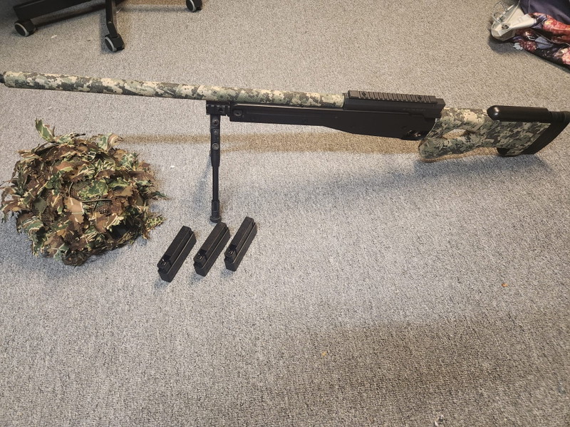 Image 1 for TMH MB 01 Bolt Action Sniper, Bipod , 3 Magazine und Tarnhelm