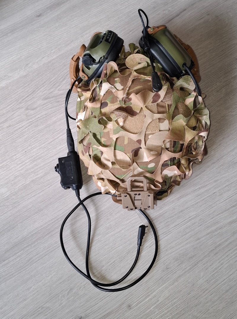 Image 1 for Nuprol fast midcut helm multicam met earmors, helmet cover en scrim