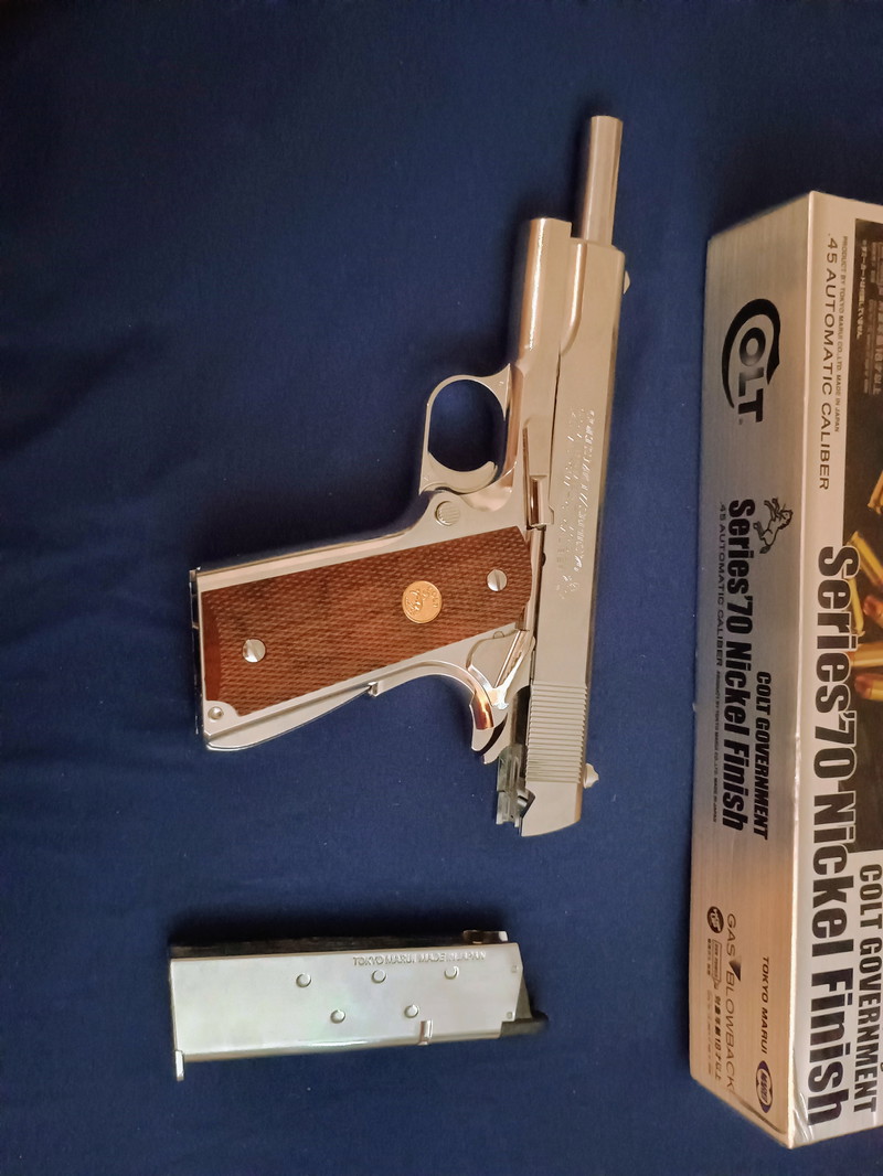 Imagen 1 de Tokyo Marui 1911 Mark IV Series '70 GBB Airsoft Pistol (Nickel)