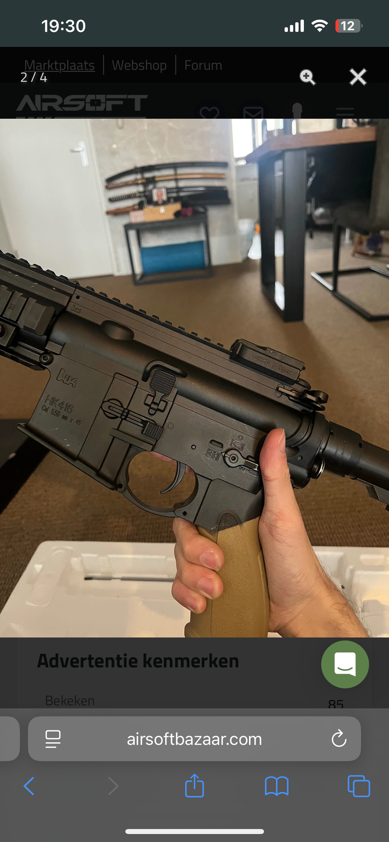 Image 1 pour Zwart gespoten hk416 sportline AEG