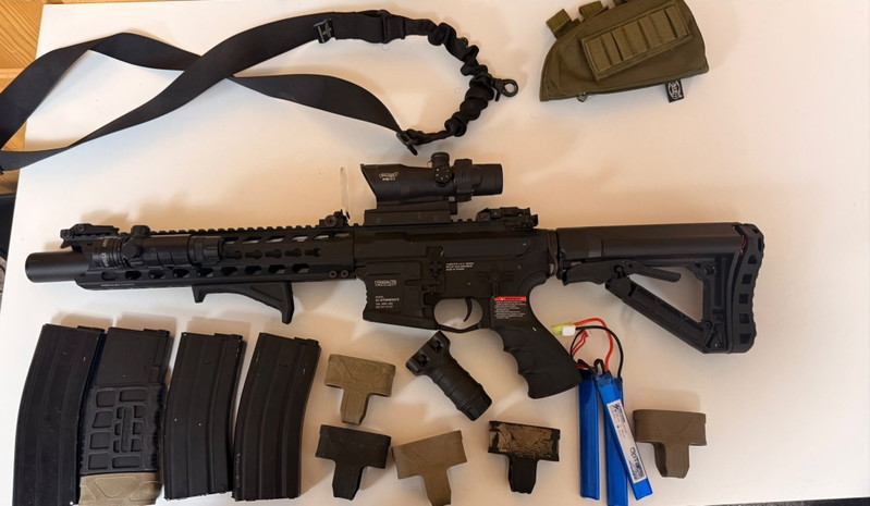 Afbeelding 1 van G&G GC16 Predator AEG Complete Set with Optic, Accessories and MIL-TEC Rifle Bag