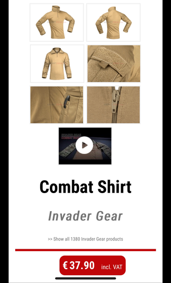 Bild 3 für Combat shirt Tan L + Boonie hat tan Invader Gear