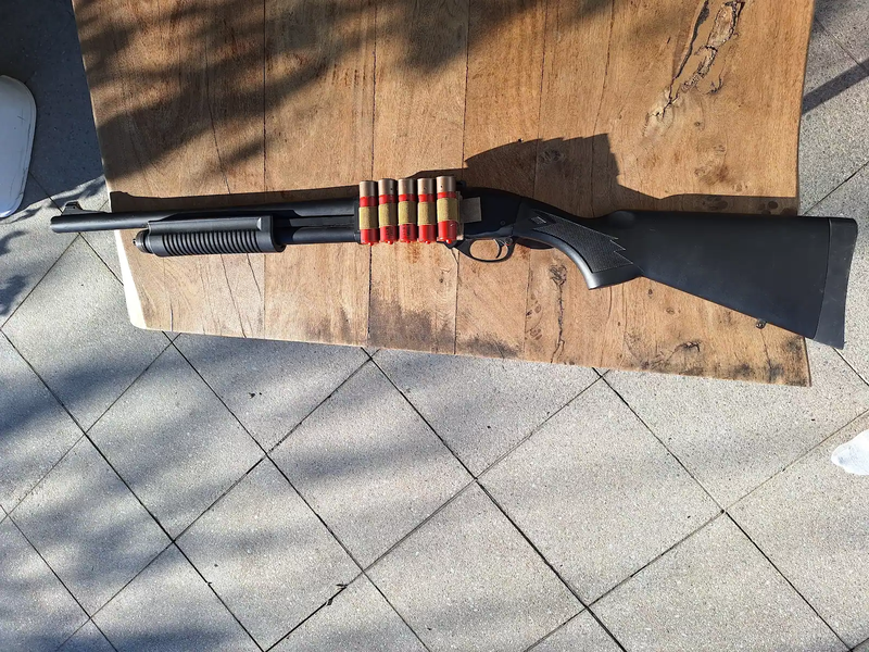 Image 1 pour Golden Eagle M870 Gas Shotgun Adjustable 3 or 6 BBs / Shot Fixed Hop Up (german F Version)