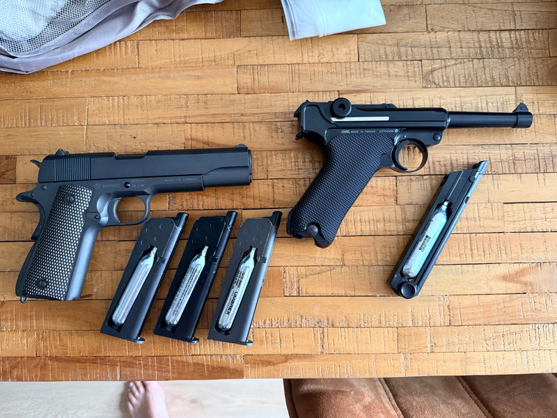 Afbeelding 1 van Te koop : colt 1911 100th anniversary / luger p08 kwc