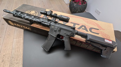 Afbeelding van Zeer nette geupgrade Krytac Trident MKII AEG DMR met Titan Gate V2 Advanced