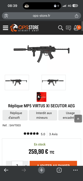 Image 4 for MP5 VIRTUS XI SECUTOR AEG NEUF
