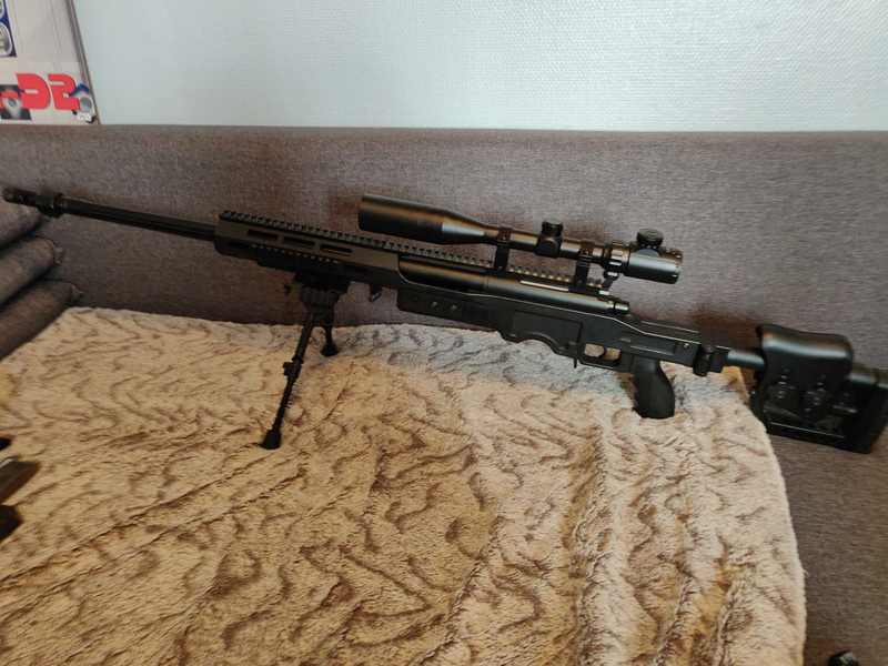 Image 1 for Sniper (497-500 FPS Full-metal, Spring-loaded, 3 mags, 40x zoom scope)