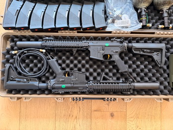 Image 4 for Uitgebreide Airsoft HPA collectie 2x Colt M4 Real Steel incl Polarstar Kythera, HPA tanks, optiek en meer