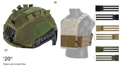 Image for FMA helmet cover&Tactical Vest Cummerbund Quick Release  Green