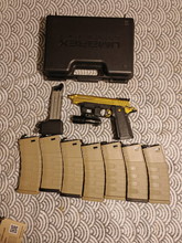 Image for Tokyo Marui HI Capa Gold Match with Gold metal Slide + HPA mag adapter + 7 G&G M4 MAgs + Surefire Lamp + Quick slide holster + Umarex Carrying case