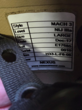 Image 4 for NEXUS SF M3 BALSTIC helm  met vele exstra