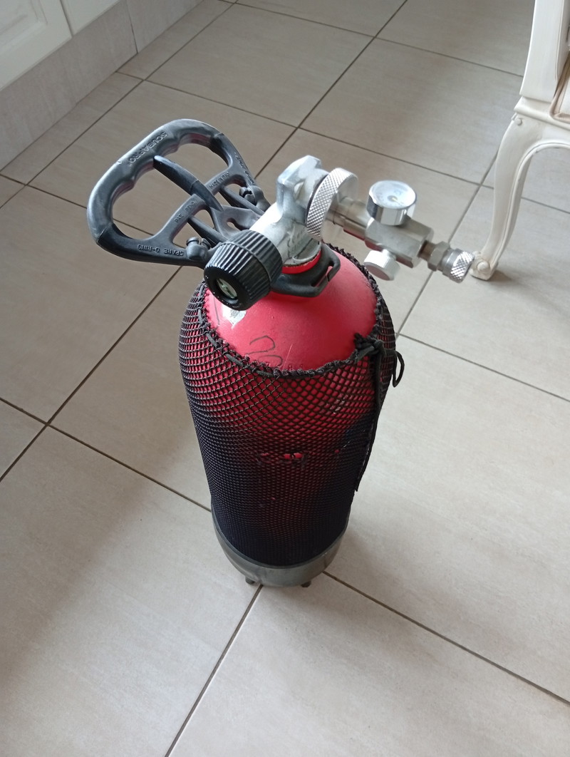 Image 1 for Carbon 2 fles en aluminium hpa en duikfles met adapter