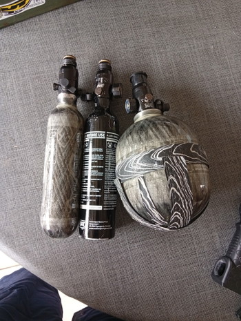 Image 2 for Carbon 2 fles en aluminium hpa en duikfles met adapter