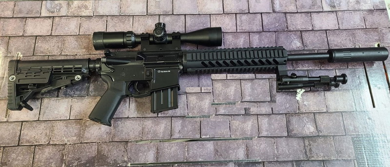Bild 1 für S-AEG MK18  DMR Projekt Full Metall  + Scope Walther 4-9 x44