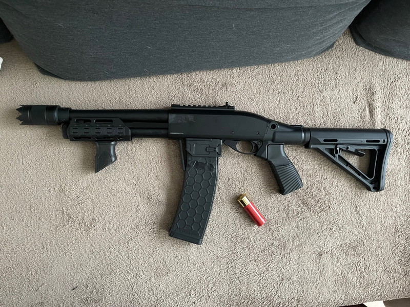 Image 1 for Golden Eagle m870 gas pump shotgun + tracer unit + m4 adapter en midcap