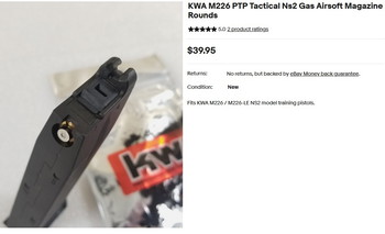 Bild 4 für 4x Green Gas Magazin High Power KWA KSC P226 M226 GBB original Metall Magazin