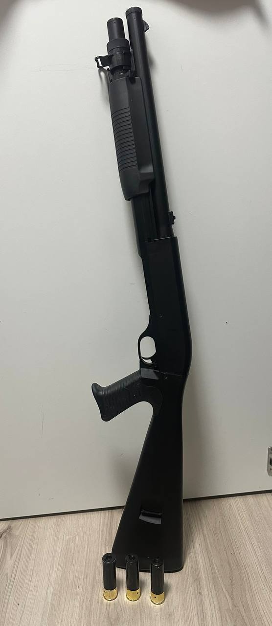 Image 1 for Double Eagle Tri Shot M56A Pump Shotgun Zwart