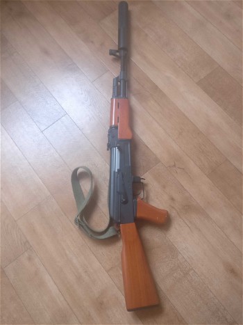 Image 3 for AK47 Full Metal & Real Wood, electric Blowback + sling + silencer (original look)