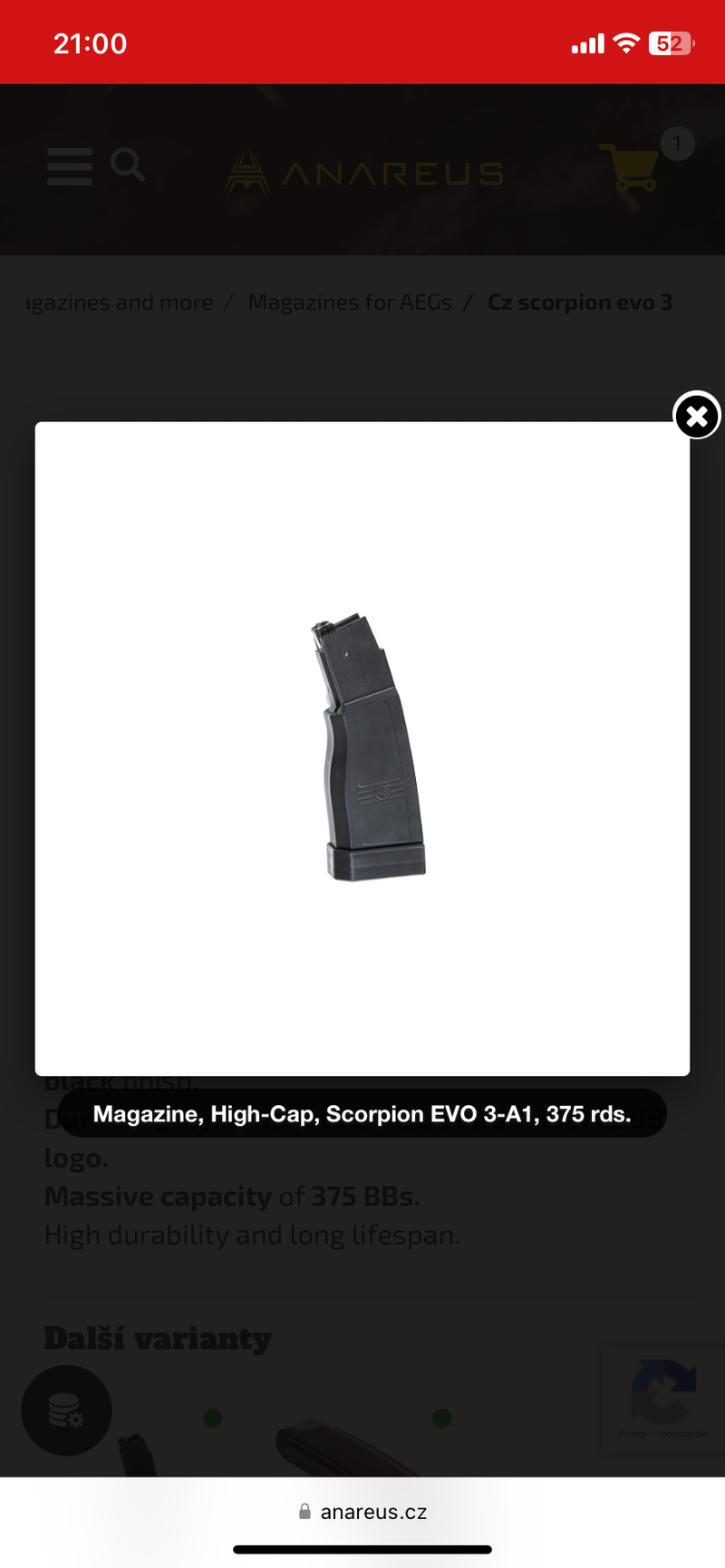 Imagen 1 de ASG 375round hi-cap voor midcaps
