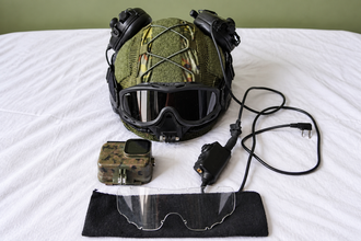 Imagen para PTS MTEK FLUX OD Green complete helm setup, EARMOR , Wiley X Spear