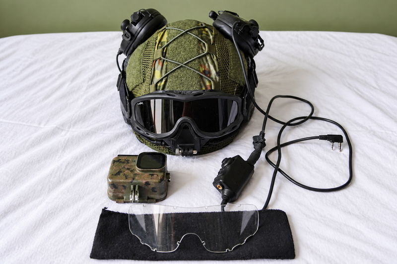 Image 1 for PTS MTEK FLUX OD Green complete helm setup, EARMOR , Wiley X Spear