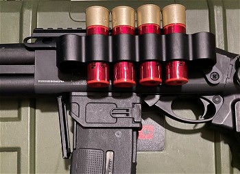Image 2 for Golden Eagle M870 Tactical gas shotgun (met 8x 30 BB shells en M4 adapter)