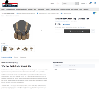 Afbeelding 3 van Warrior Assault Systems - Pathfinder Chest Rig - Coyote Tan INCOMPLEET