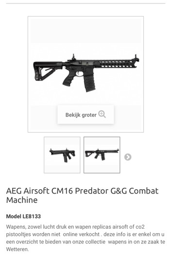 Image 2 pour AEG Airsoft CM16 Predator G&G 2x gebruikt