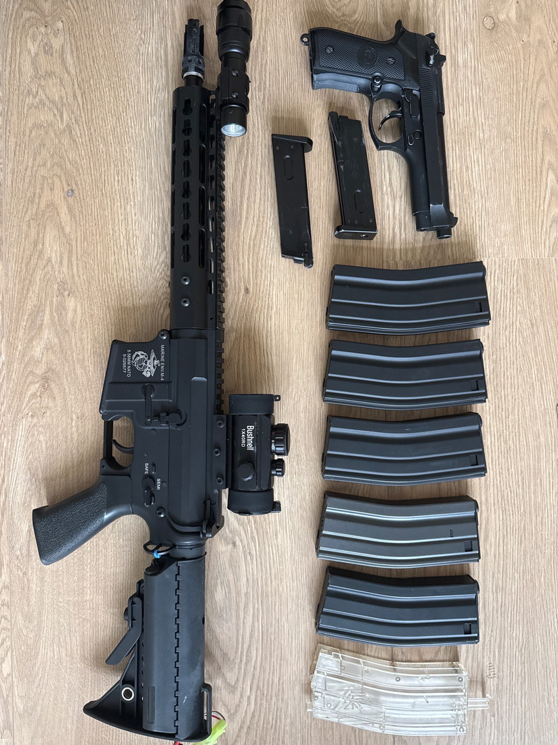 Image 1 for Complete airsoft set: Specna Arms M4 + WE M92 GBB + extra's