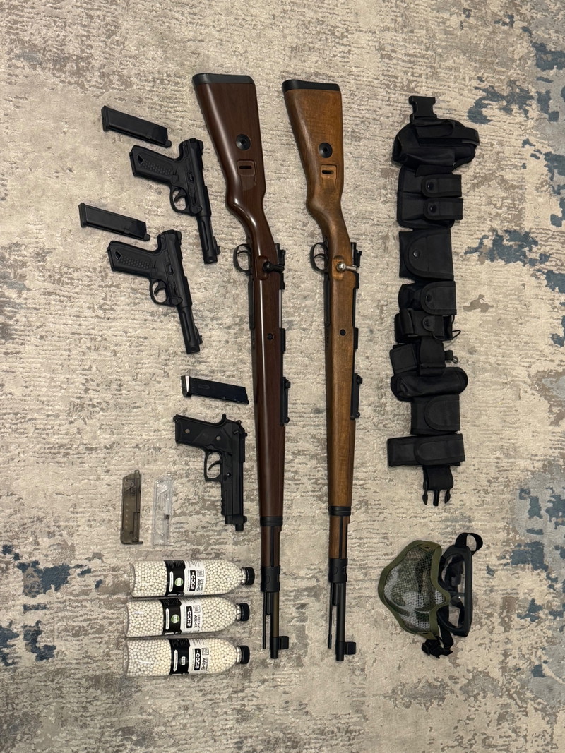 Image 1 for 2 snipers, 3 pistols, accessories