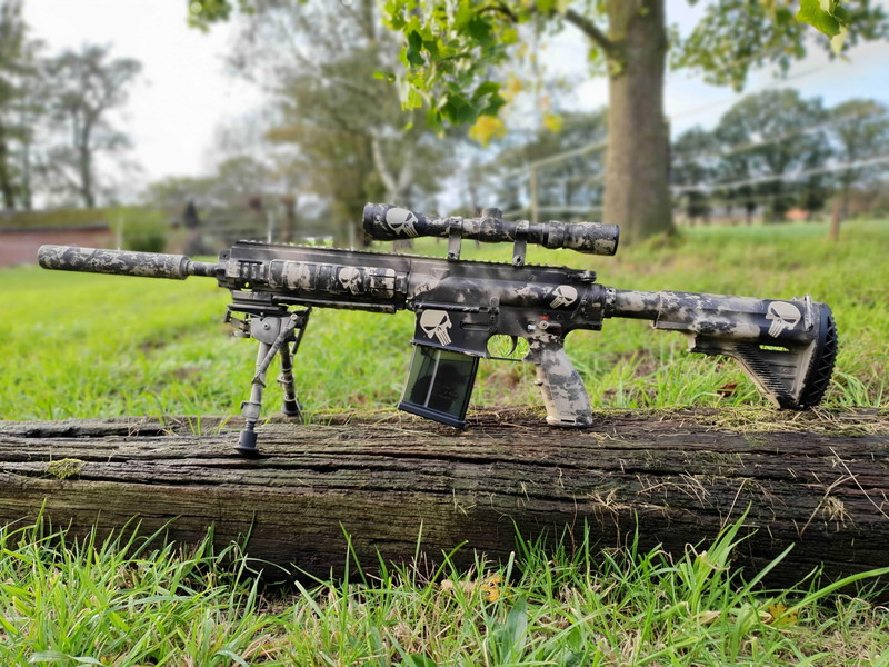 Image 1 pour Te koop Hk417 met custom skulls paintjob
