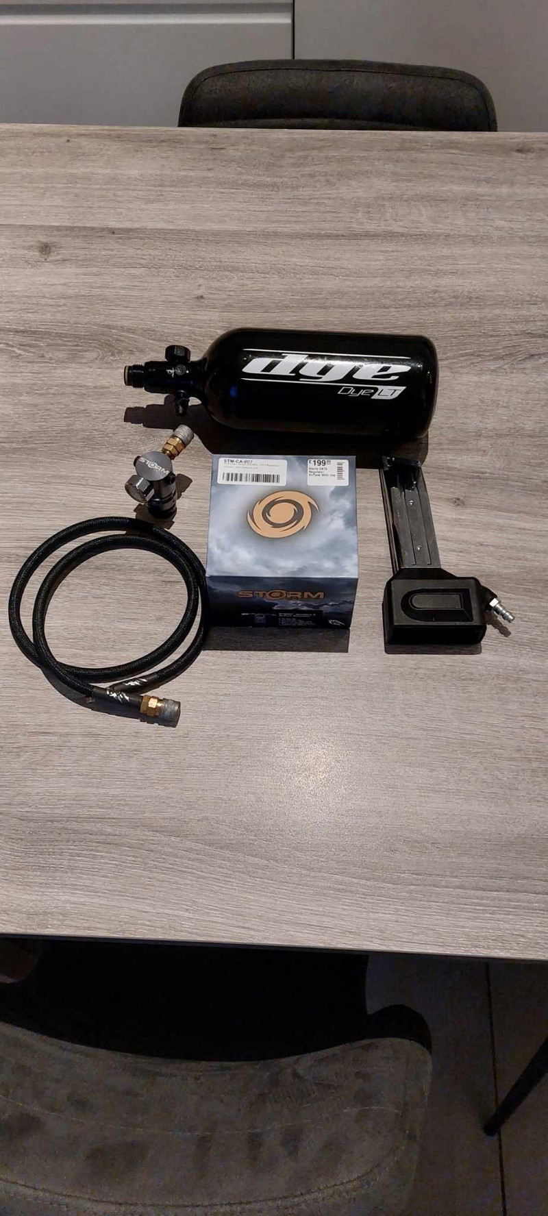 Imagen 1 de wolverine storm regulator + hose, dye tank, primary airsoft hi capa adaptor