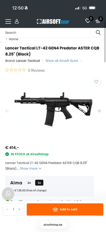 Afbeelding 3 van LT-42 GEN4 Predator ASTER CQB 8.25