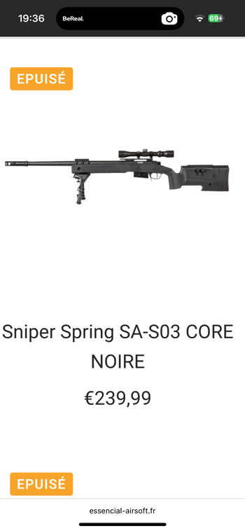 Image 4 for Sniper airsoft SA-S03  Neuf + billes 0,40g offertes