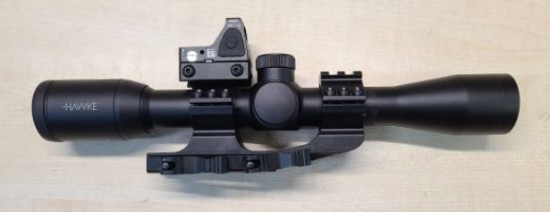 Image 1 for Sniper Universal Scope 4x 32 + mini red dot Hawke