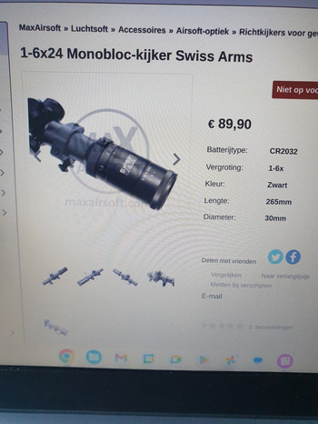 Bild 3 für 1-6x24 Monobloc-kijker Swiss Arms