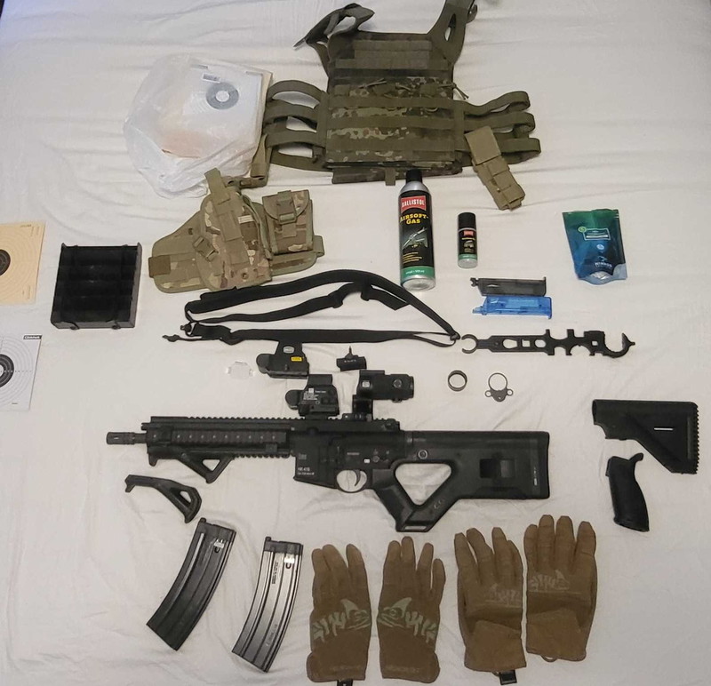 Bild 1 für HK416 A5 GBB V3 Custom Komplettset / HERA CQR, Holy Warrior Red dot, G45 Magnifier, Zubehör, ab 18