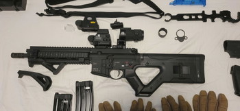 Bild 2 für HK416 A5 GBB V3 Custom Komplettset / HERA CQR, Holy Warrior Red dot, G45 Magnifier, Zubehör, ab 18