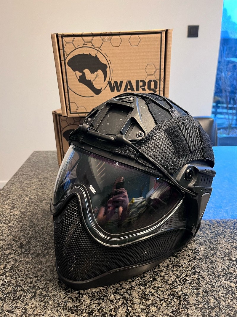 Image 1 for Warq helm met clear lens + helmet cover!