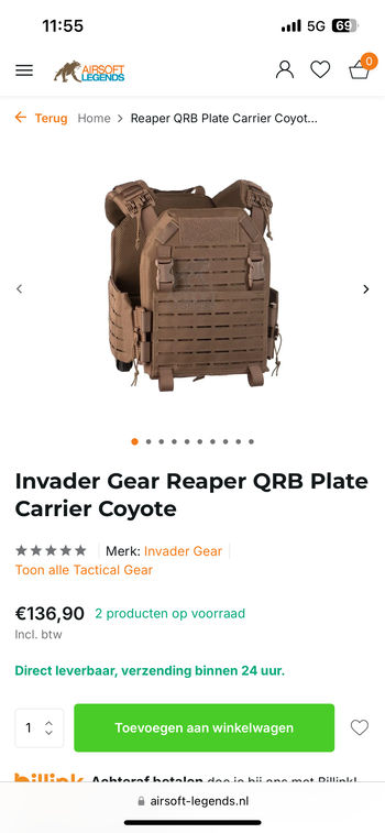 Imagen 4 de Invader Gear Reaper QRB Plate Carrier Coyote