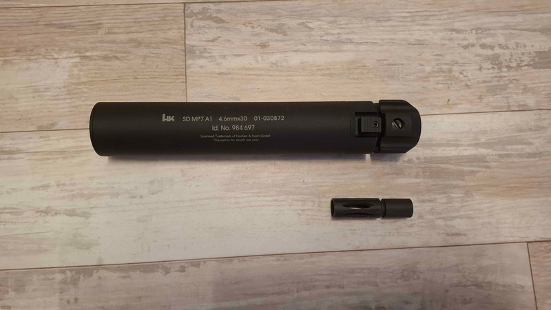 Afbeelding 1 van H&K Mock suppressor for MP7 incl adapter  GBB&AEG