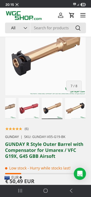 Image 2 pour GUNDAY R Style Outer Barrel with Compensator for Umarex / VFC G19X, G45 GBB Airsoft
