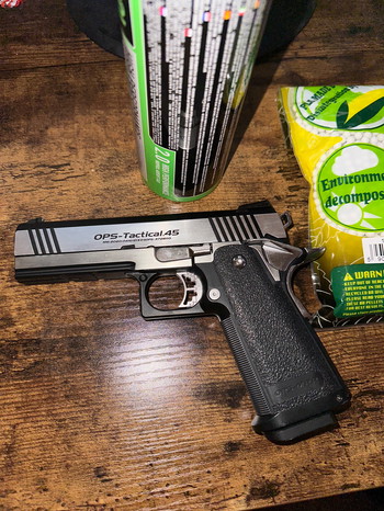 Image 2 for Home OPS-Tactical Hi-Capa Gas Pistol. 45 GBB Silver / Black Tokyo Marui
